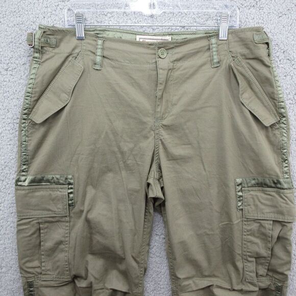 Abercrombie & Fitch Vintage Parachute Cargo Pants Y2K Womens 32/ 14S Green - Picture 4 of 11